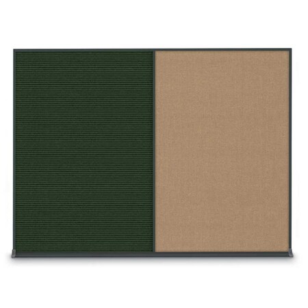 United Visual Products Double Door Radius Corkboard, 60"X36", W UV8004-WHITE-AMETHY